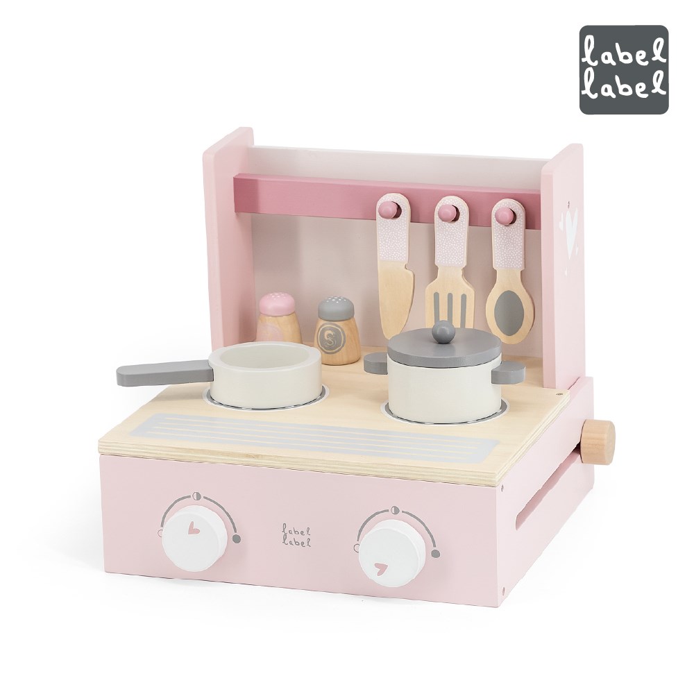 Label Label 木質迷你廚房台-粉色