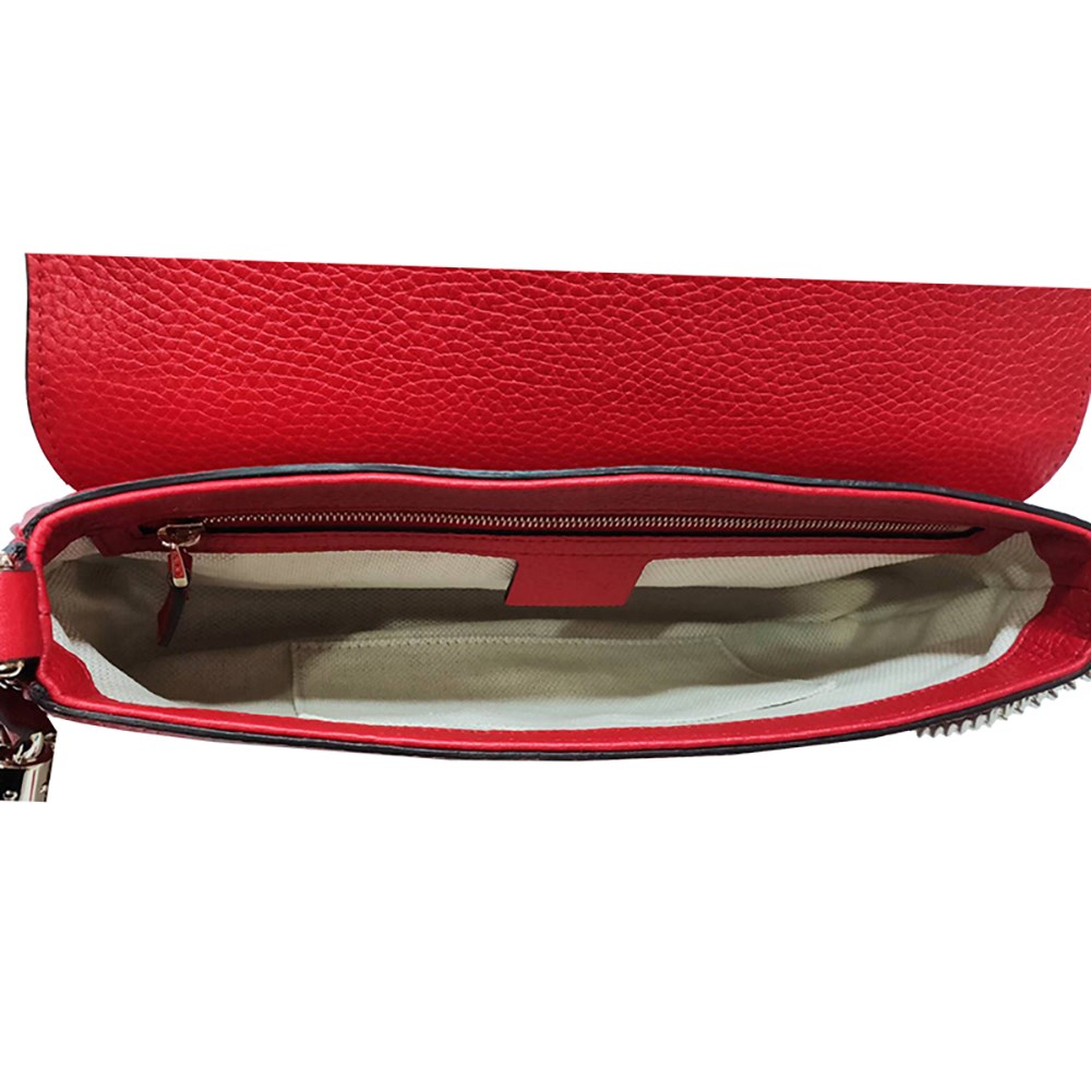 【GUCCI 】536224 雙G流蘇掀蓋斜背包/肩背包(紅色)