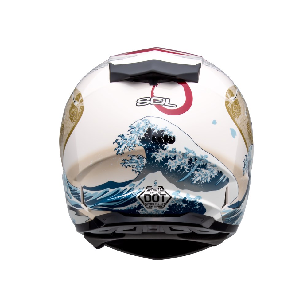 《遠古騎士》SOL SF2M SF-2M 浮世繪 米白/紅 全罩 安全帽 輕量化