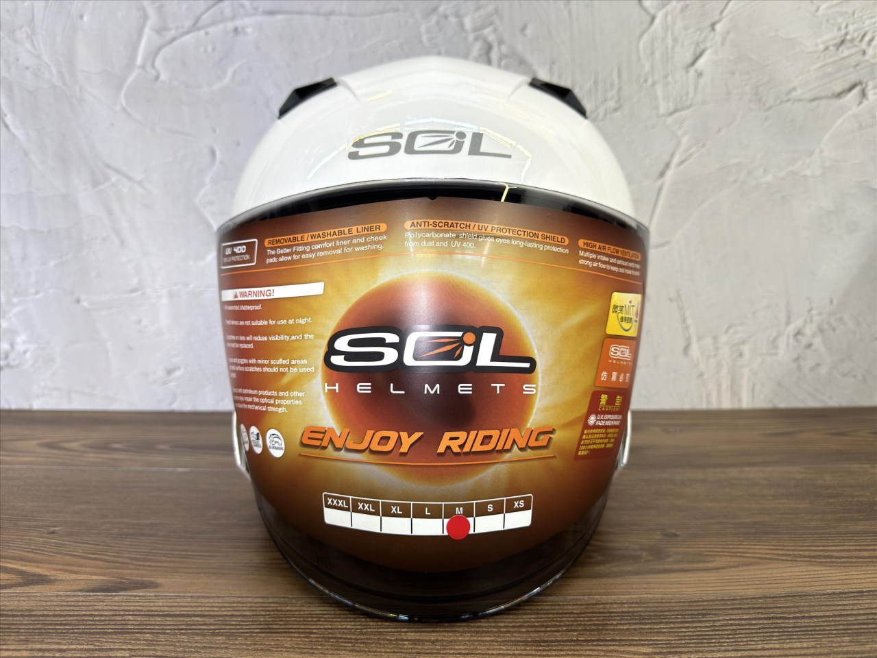 《遠古騎士》SOL SO7E SO-7E 素色 珍珠白 半罩 內藏墨鏡 雙D扣 雙層鏡 安全帽