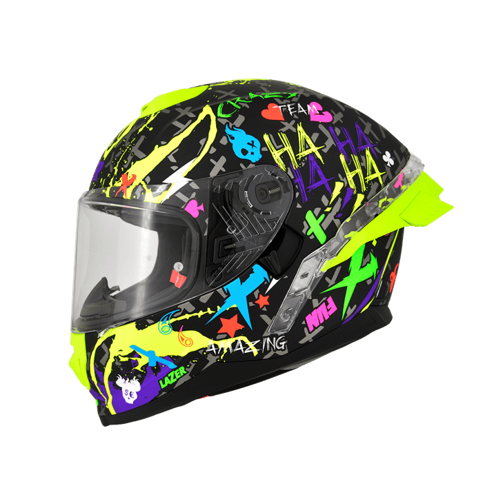 《遠古騎士》LAZER Rafale SR CRAZY 黑螢光黃 全罩安全帽 大鴨尾亞版