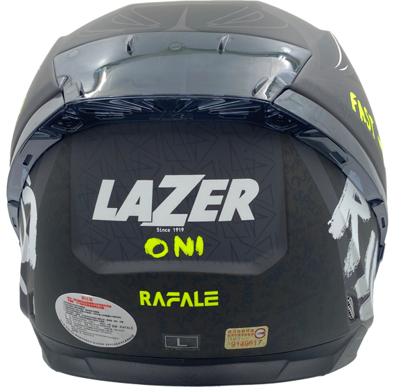 《遠古騎士》LAZER Rafale SR ONI 消光黑/灰 全罩安全帽 透氣 贈送大鴨尾亞版