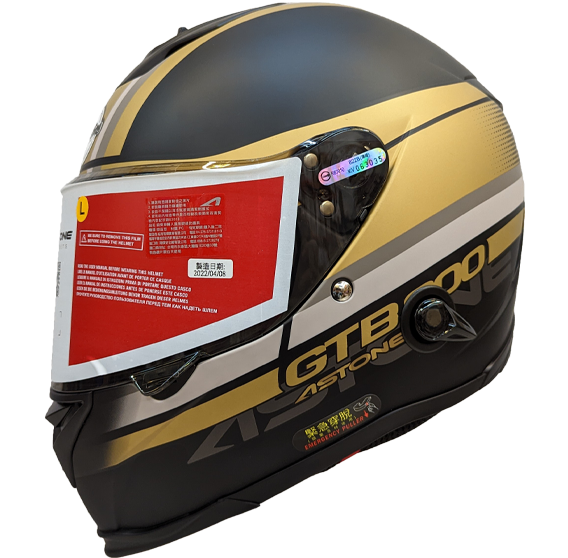 《遠古騎士》ASTONE GTB800 AO10 平光黑金 雙鏡片 雙D扣 全罩安全帽