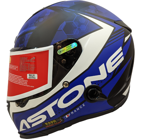 《遠古騎士》ASTONE GTB800 AO11 平光黑藍 雙鏡片 雙D扣 全罩安全帽