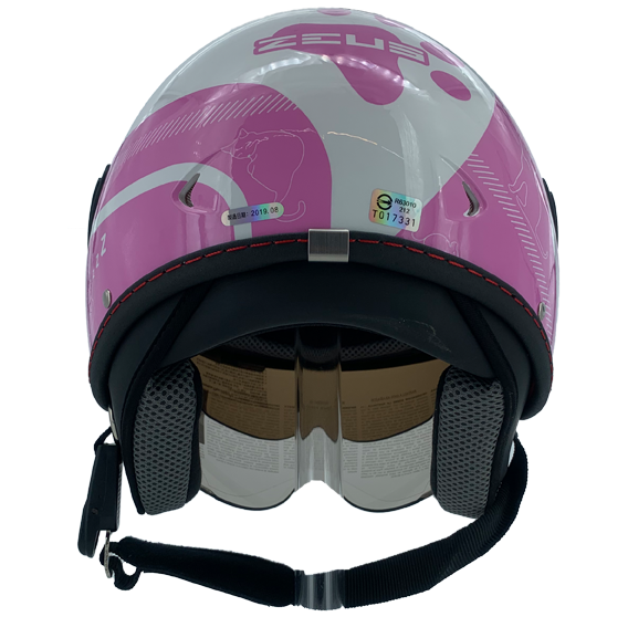 《遠古騎士》瑞獅 ZEUS 212C AR5 貓咪 白紫 內置鏡片 3/4罩安全帽 輕量