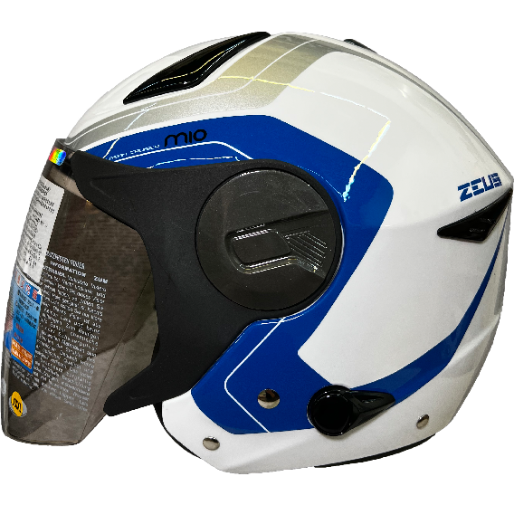 《遠古騎士》瑞獅 ZEUS 612A AD4 白藍 半罩安全帽 內襯全可拆