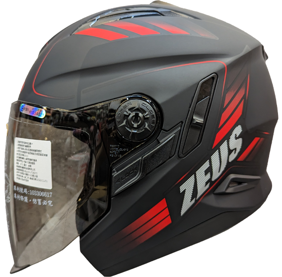 《遠古騎士》瑞獅 ZEUS 613B AJ10 消光黑紅 半罩安全帽 內襯全可拆 ZS613B