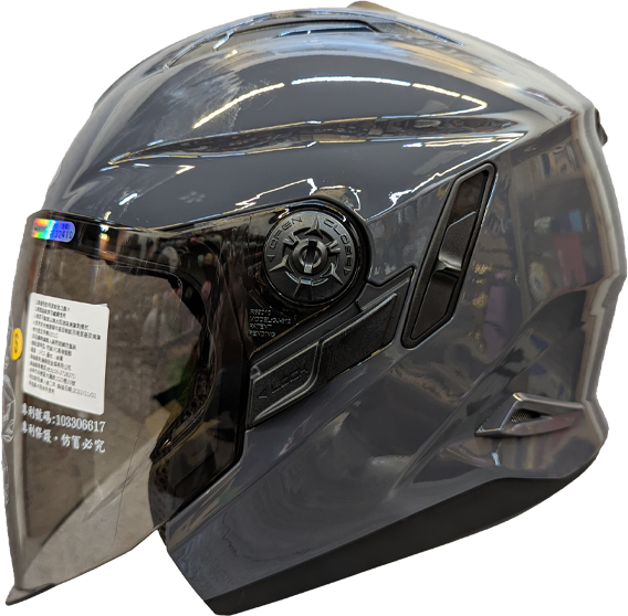 《遠古騎士》瑞獅 ZEUS 613B 素色 深灰 半罩安全帽 內襯全可拆 雙鏡片