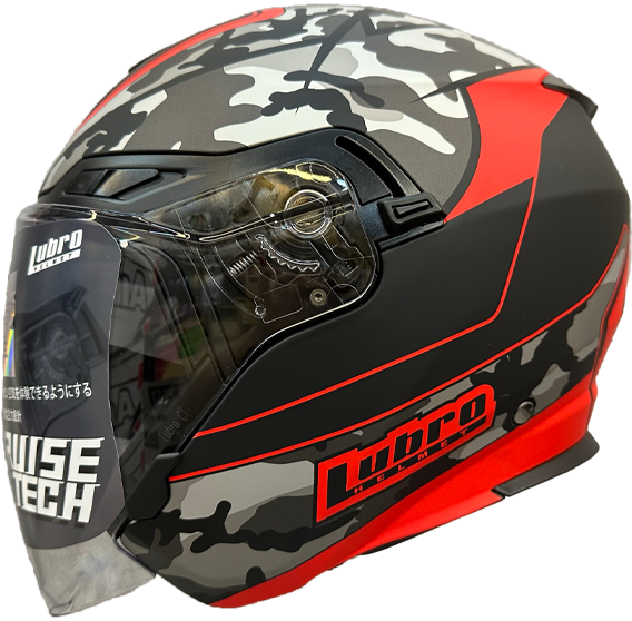 《遠古騎士》LUBRO CRUISE TECH 迷彩紅 內鏡片雙鏡片內墨片 安全帽
