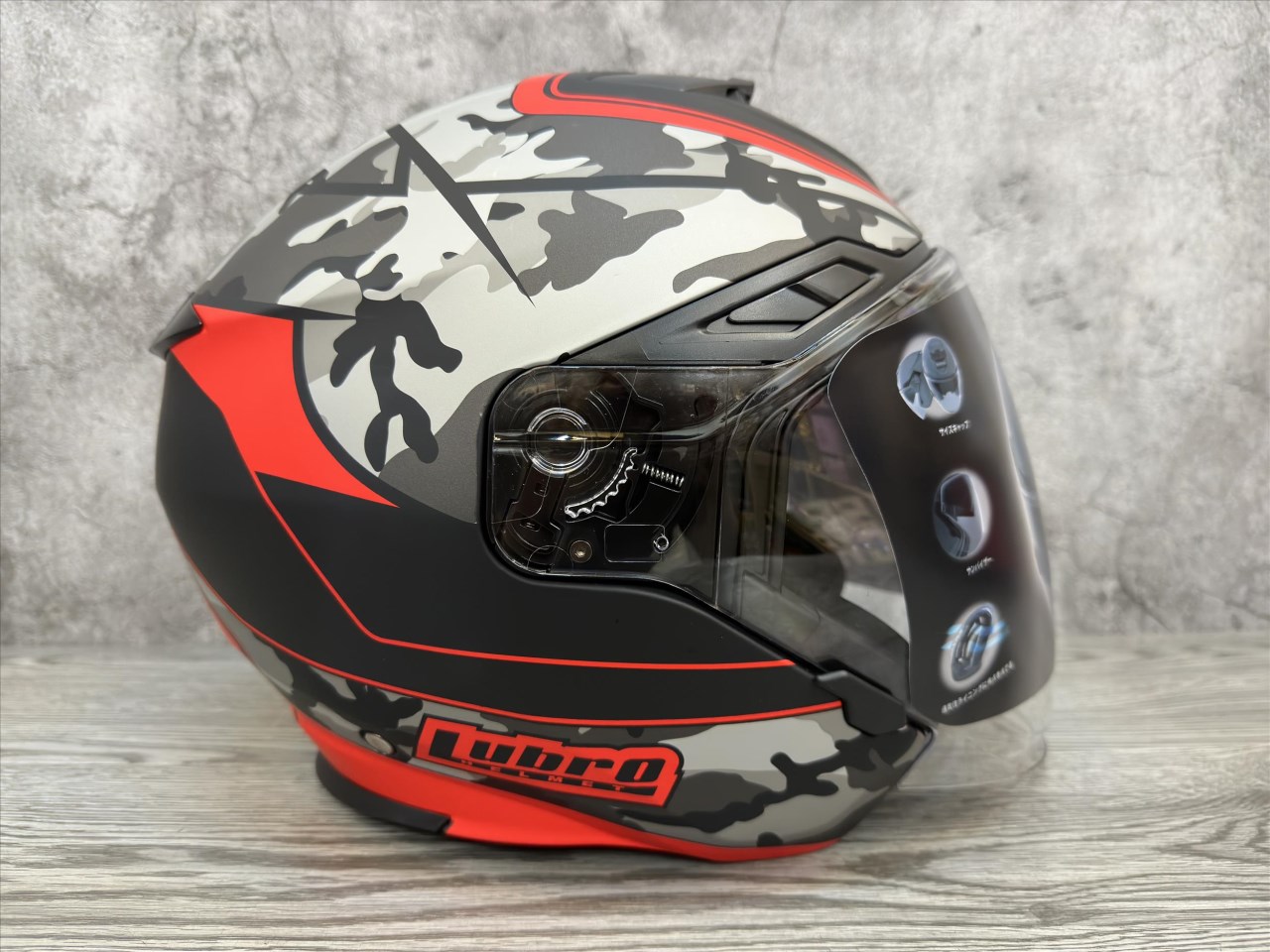 《遠古騎士》LUBRO CRUISE TECH 迷彩紅 內鏡片雙鏡片內墨片 安全帽