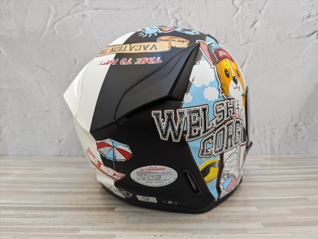 《遠古騎士》M2R J5 #6 多層膜彩片特仕版柯基 內置遮陽鏡片雙D扣 安全帽 半罩