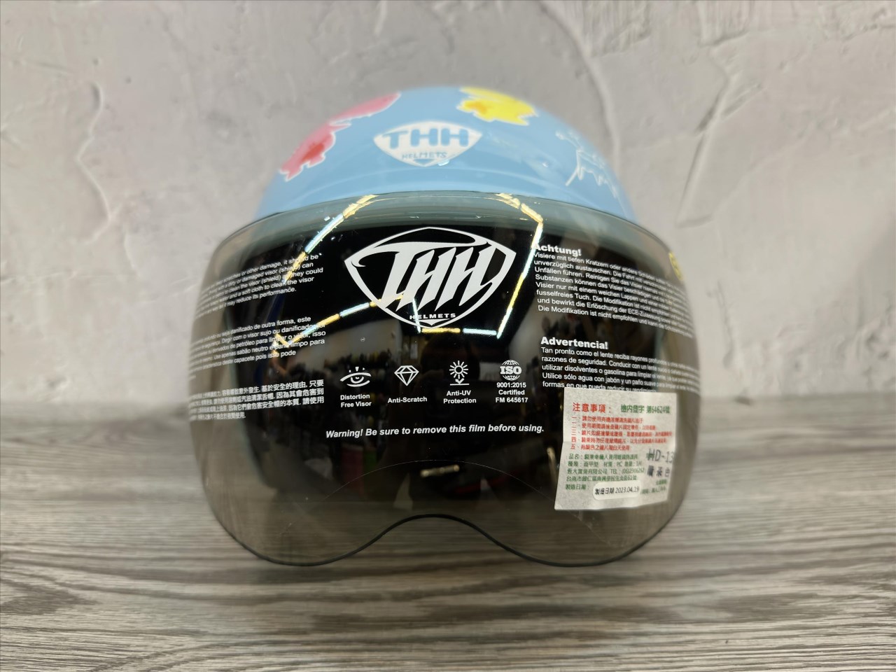 《遠古騎士》THH F-200Y 小恐龍 粉藍 童帽 小朋友安全帽 附抗UV鏡片兒童安全帽