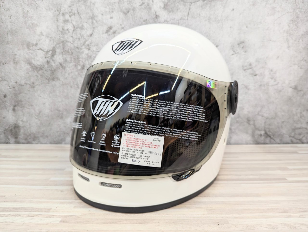 《遠古騎士》THH TT01 素色 白 雙D扣 復古 內襯全可拆洗 樂高帽 全罩安全帽