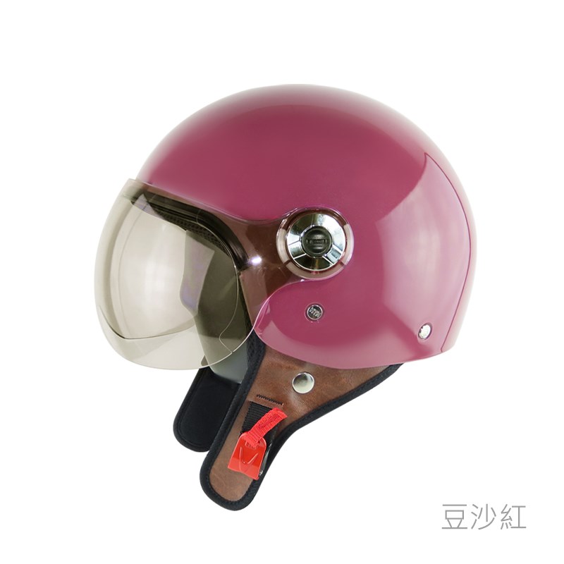 《遠古騎士》KK K-808 飛行帽 豆沙紅 安全帽 全可拆內襯 華泰