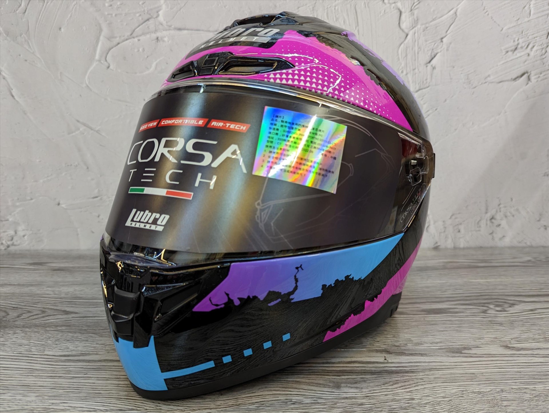 《遠古騎士》LUBRO CORSA TECH 進化粉藍 全罩 安全帽 雙D扣