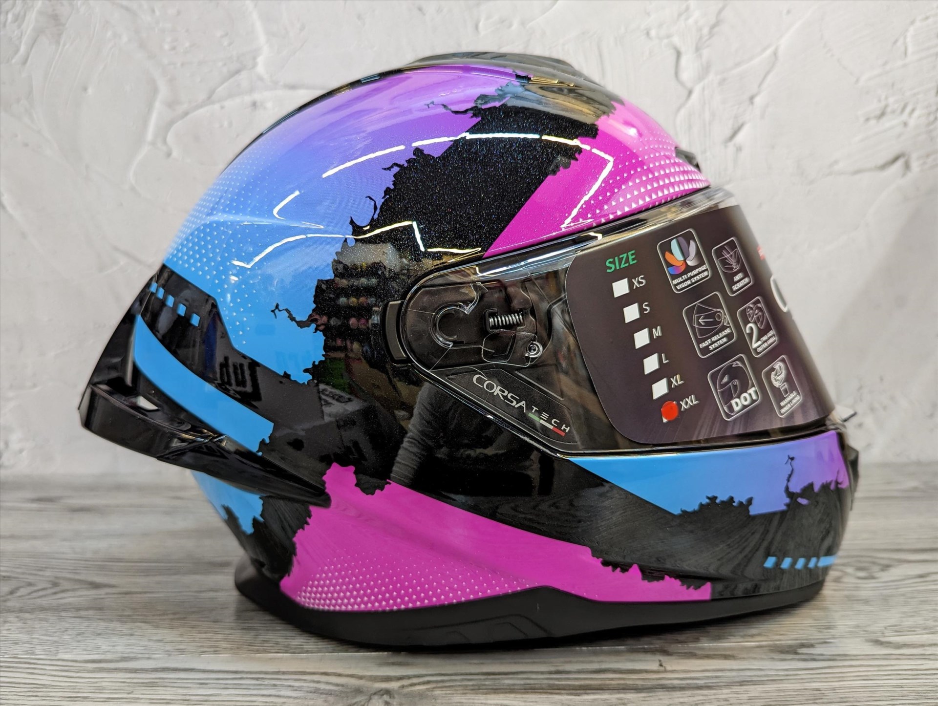 《遠古騎士》LUBRO CORSA TECH 進化粉藍 全罩 安全帽 雙D扣