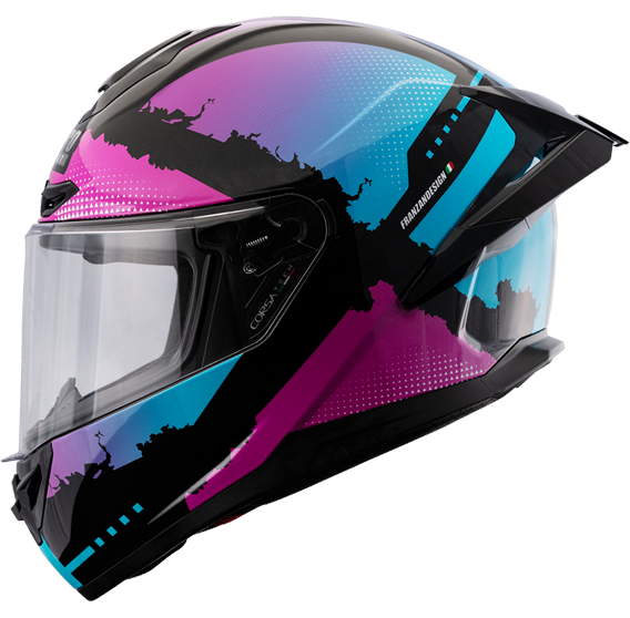 《遠古騎士》LUBRO CORSA TECH 進化粉藍 全罩 安全帽 雙D扣