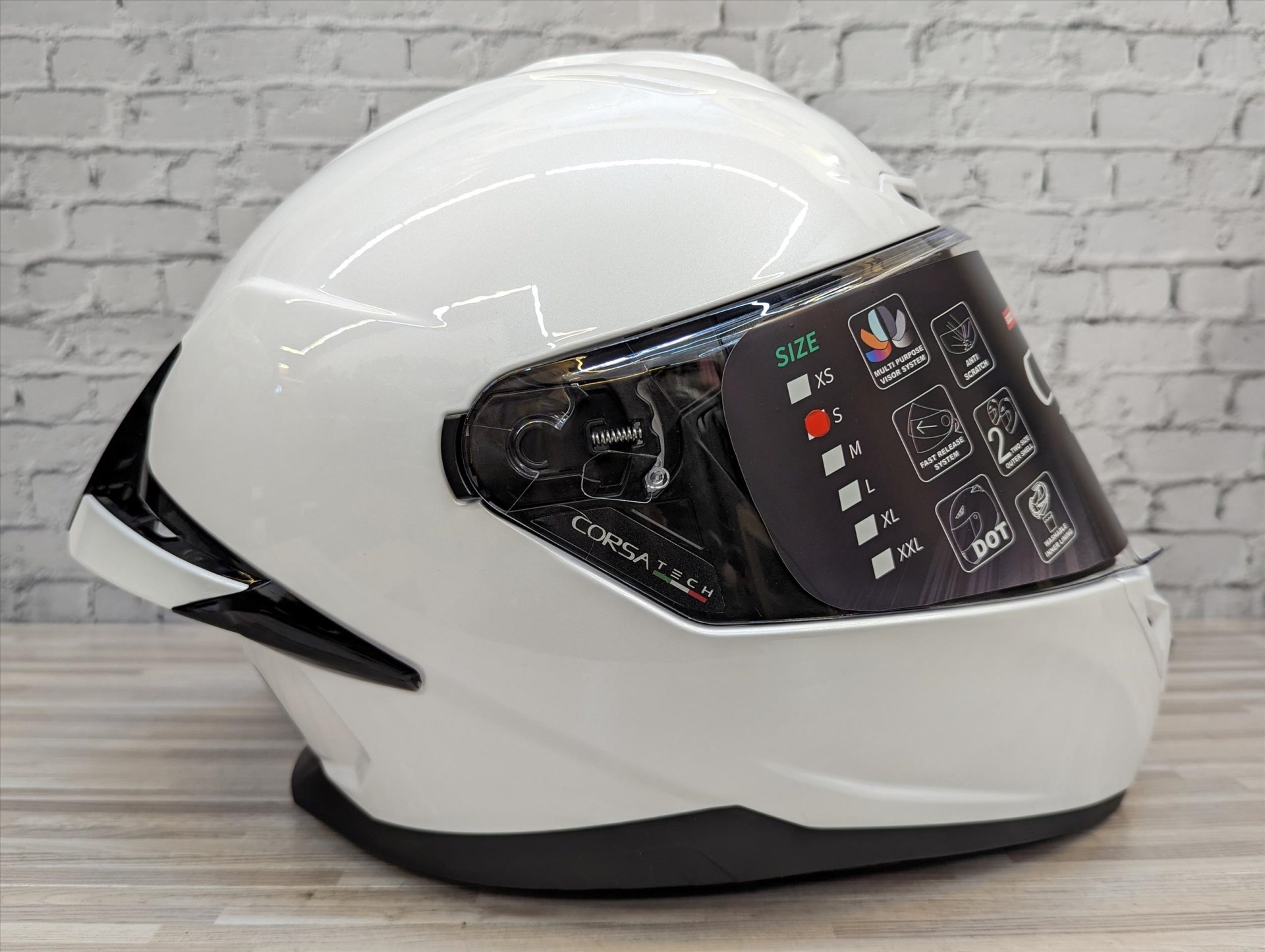 《遠古騎士》LUBRO CORSA TECH 素色 亮白 全罩 安全帽 雙D扣