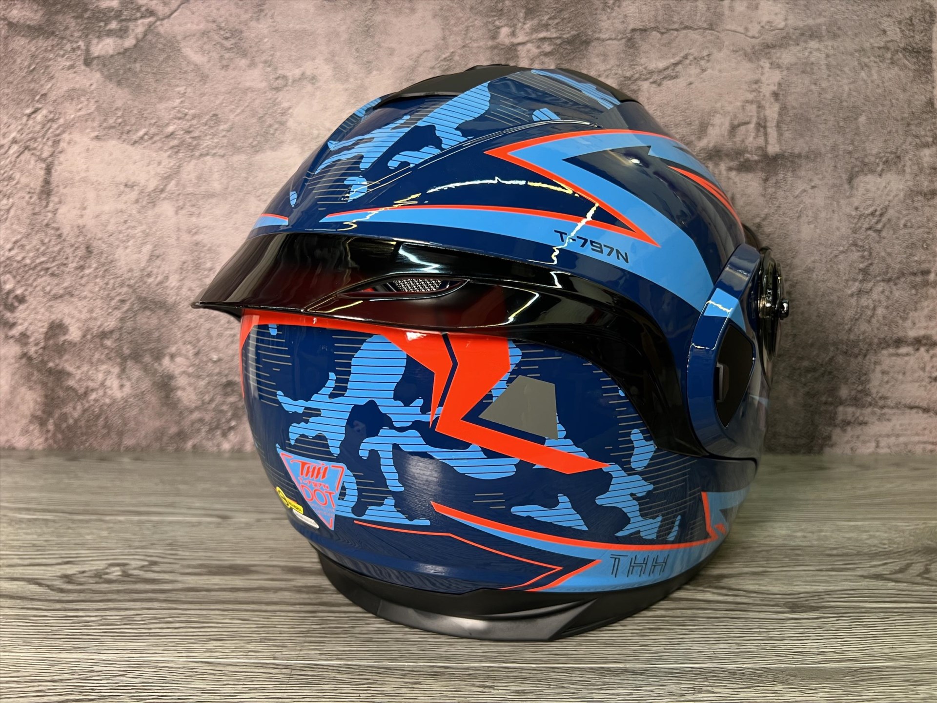 《遠古騎士》THH T-797N SPRINT衝刺 藍/藍紅 內墨鏡可樂帽 安全帽 全可拆