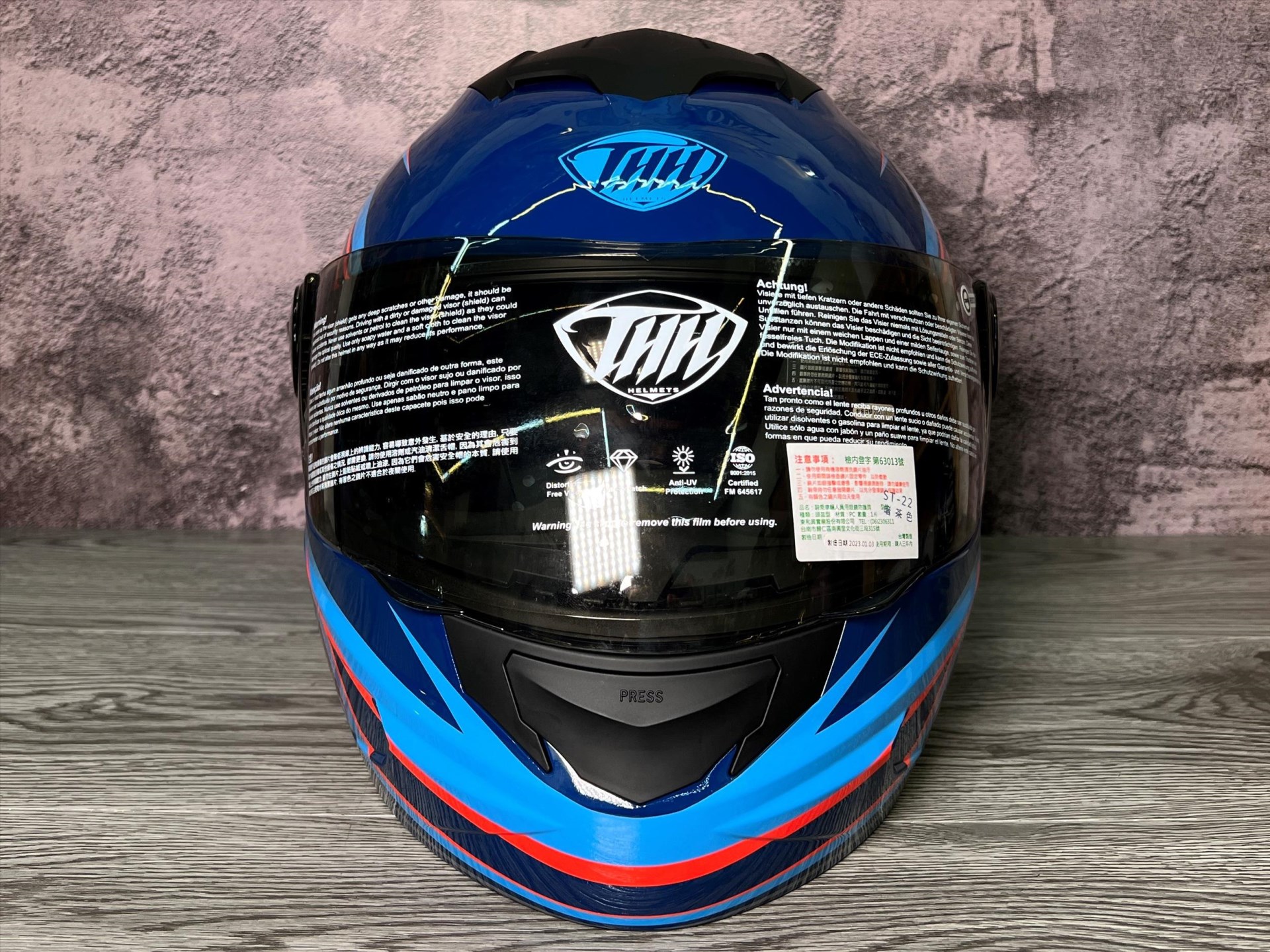 《遠古騎士》THH T-797N SPRINT衝刺 藍/藍紅 內墨鏡可樂帽 安全帽 全可拆