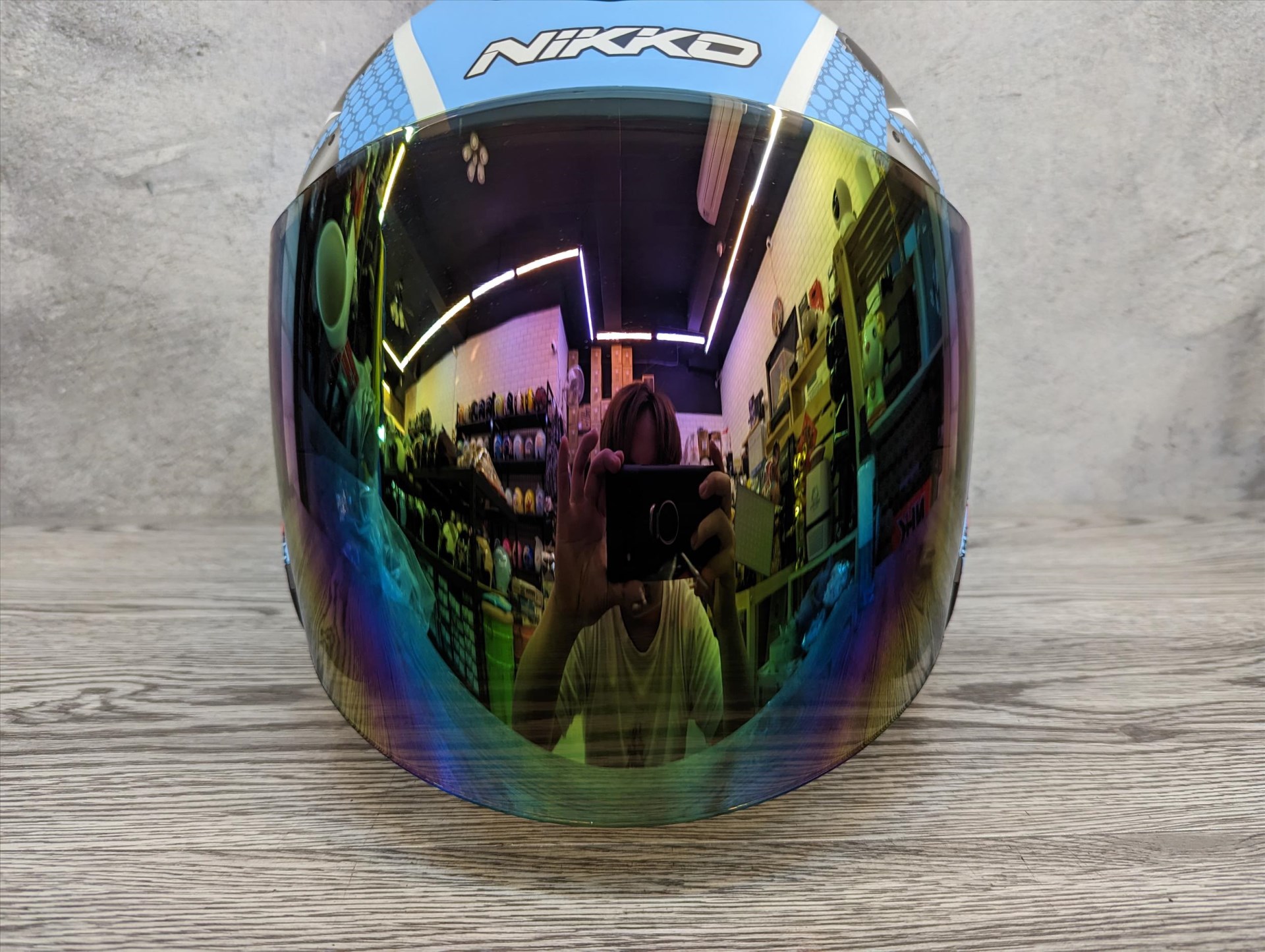 《遠古騎士》NIKKO N-557 電鍍五彩 半罩原廠鏡片 抗UV 安全帽