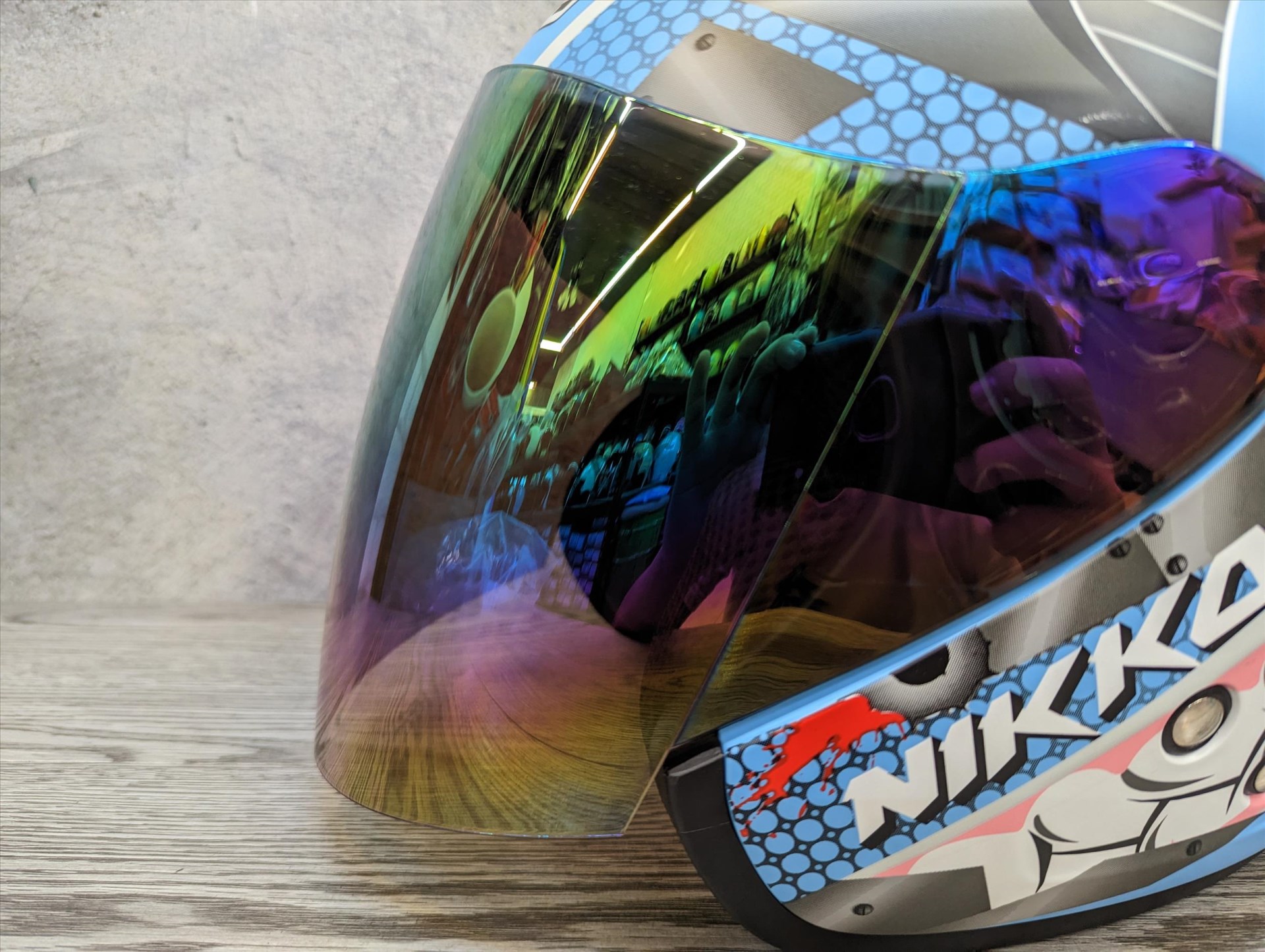 《遠古騎士》NIKKO N-557 電鍍五彩 半罩原廠鏡片 抗UV 安全帽