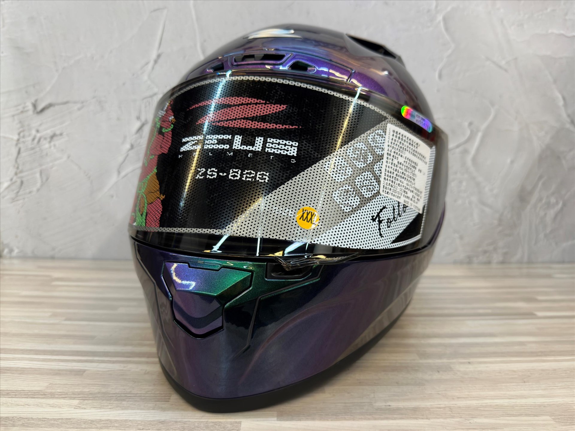 《遠古騎士》瑞獅 ZEUS 826 變色龍 全罩安全帽 大鴨尾導流雙D釦尾翼