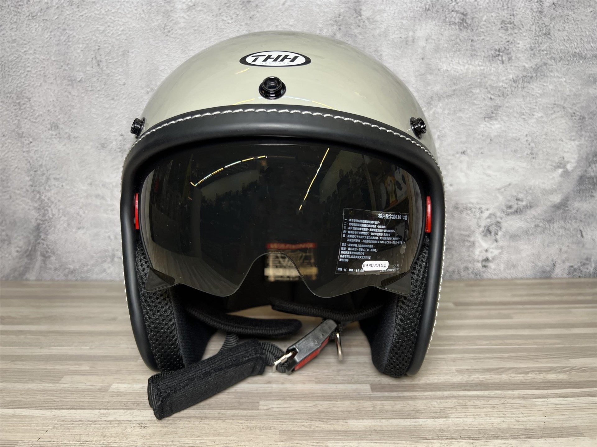 《遠古騎士》THH T-383A+ T383A 素色 極地灰 雙鏡片 內襯全可拆 復古帽安全帽