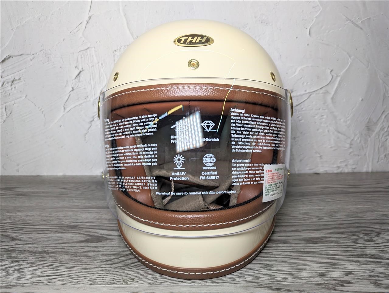 《遠古騎士》TT02 PHYLLIS 象牙白色 全罩 樂高帽 安全帽 復古車縫