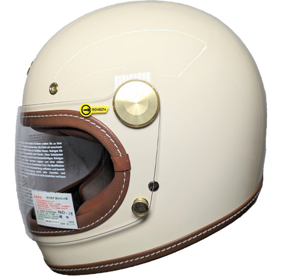 《遠古騎士》TT02 PHYLLIS 象牙白色 全罩 樂高帽 安全帽 復古車縫