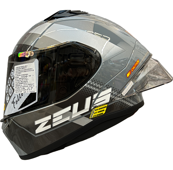 《遠古騎士》瑞獅 ZEUS 826 BK17 水泥灰黑銀 全罩安全帽 大鴨尾導流雙D釦尾翼