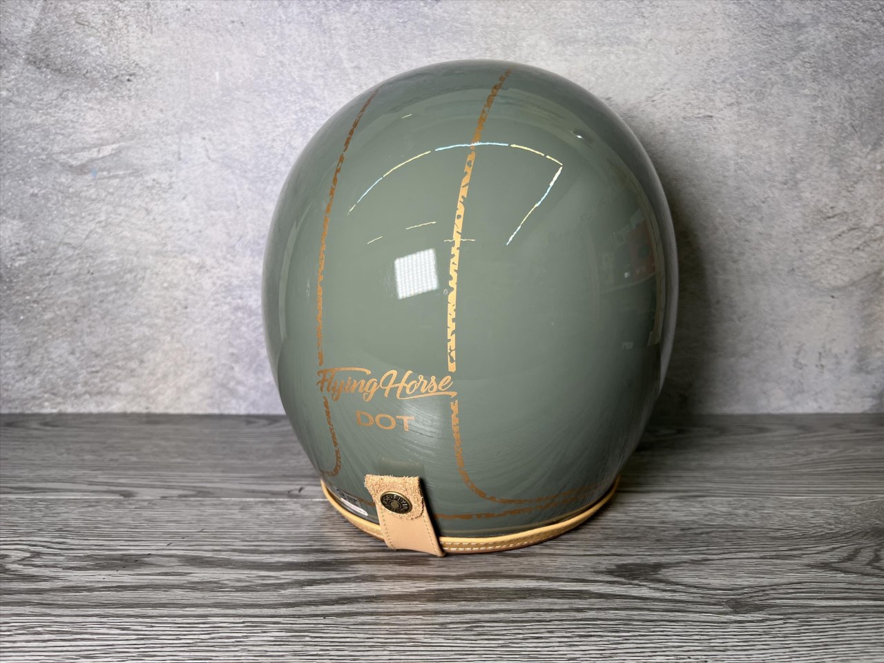 《遠古騎士》FLYING HORSE FH358 工裝綠/金 艾菲爾 EIFFEL 復古安全帽 莫蘭迪色