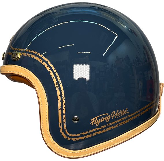 《遠古騎士》FLYING HORSE FH358 深灰藍/金 艾菲爾 EIFFEL 復古安全帽 莫蘭迪色
