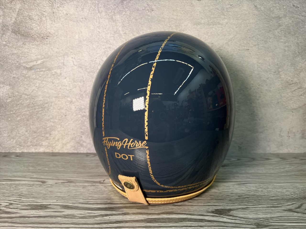 《遠古騎士》FLYING HORSE FH358 深灰藍/金 艾菲爾 EIFFEL 復古安全帽 莫蘭迪色