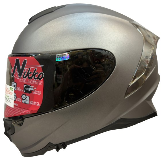 《遠古騎士》Nikko N-806II 純粹極簡 素色 消光霜灰 全罩 內鏡片 安全帽