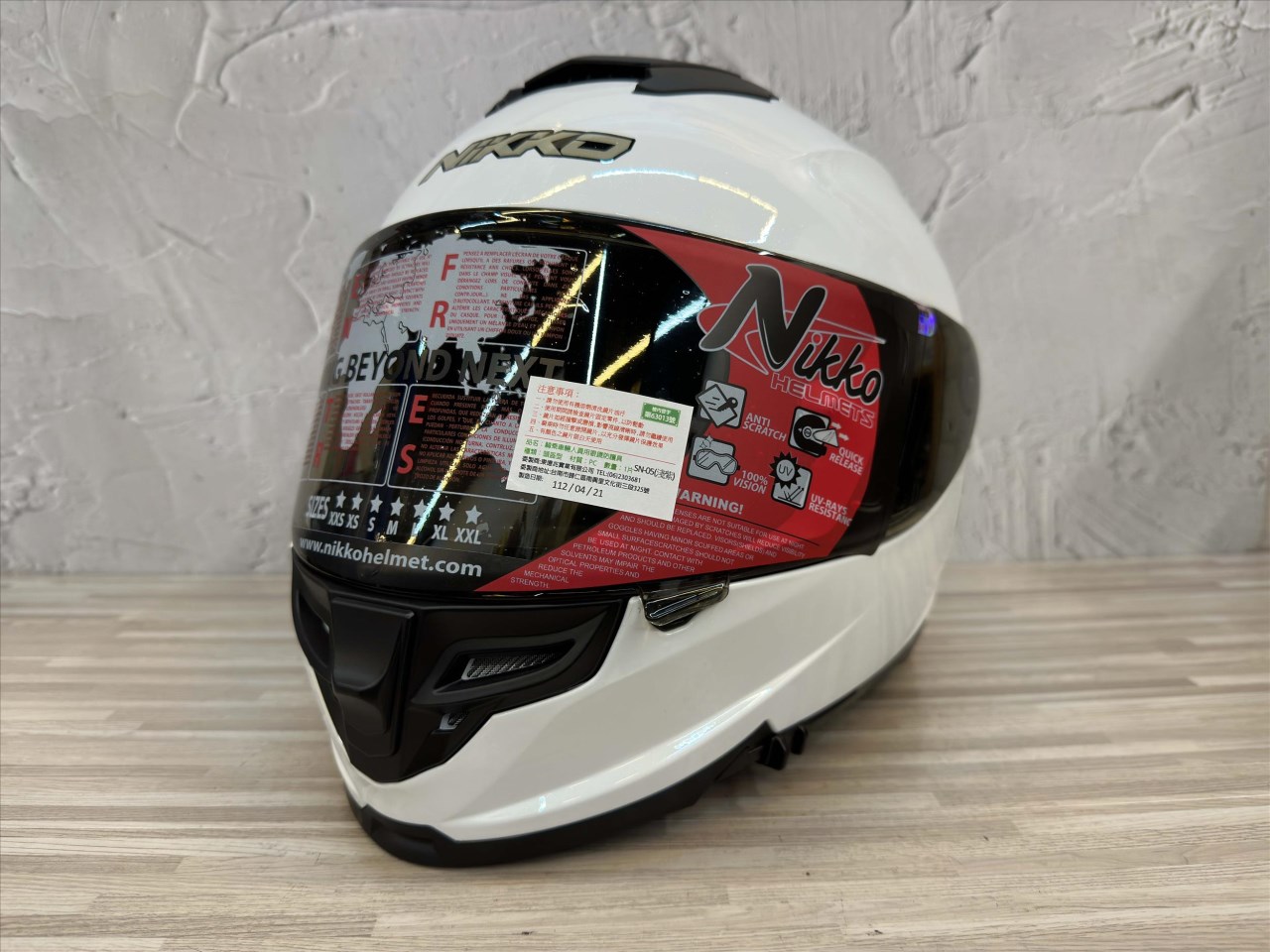 《遠古騎士》Nikko N-806II 純粹極簡 素色 亮面珍珠白 全罩 內鏡片 安全帽