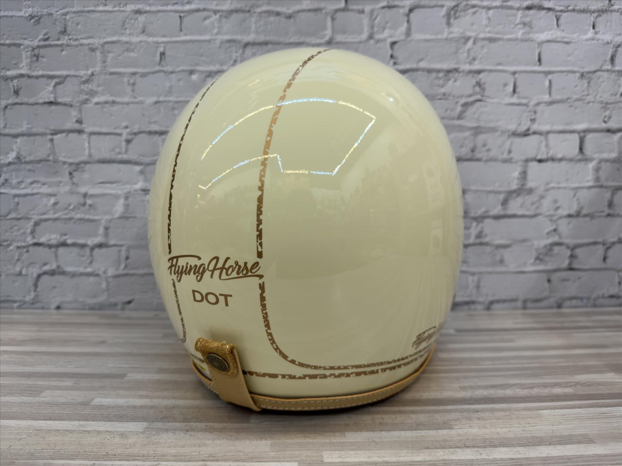 《遠古騎士》FLYING HORSE FH358 象牙白/金 艾菲爾 EIFFEL 復古安全帽 莫蘭迪色