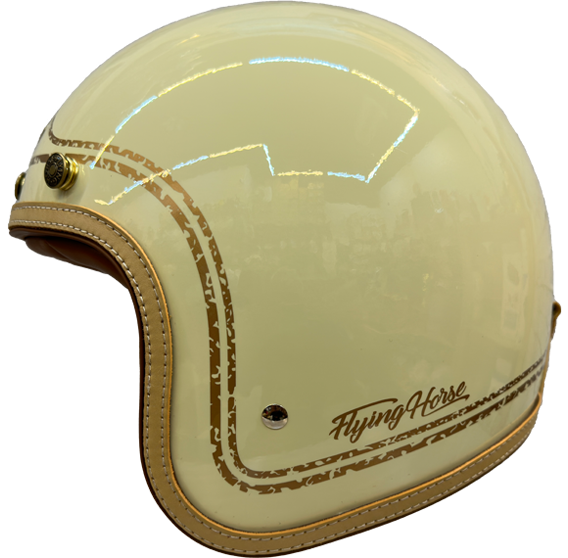 《遠古騎士》FLYING HORSE FH358 象牙白/金 艾菲爾 EIFFEL 復古安全帽 莫蘭迪色