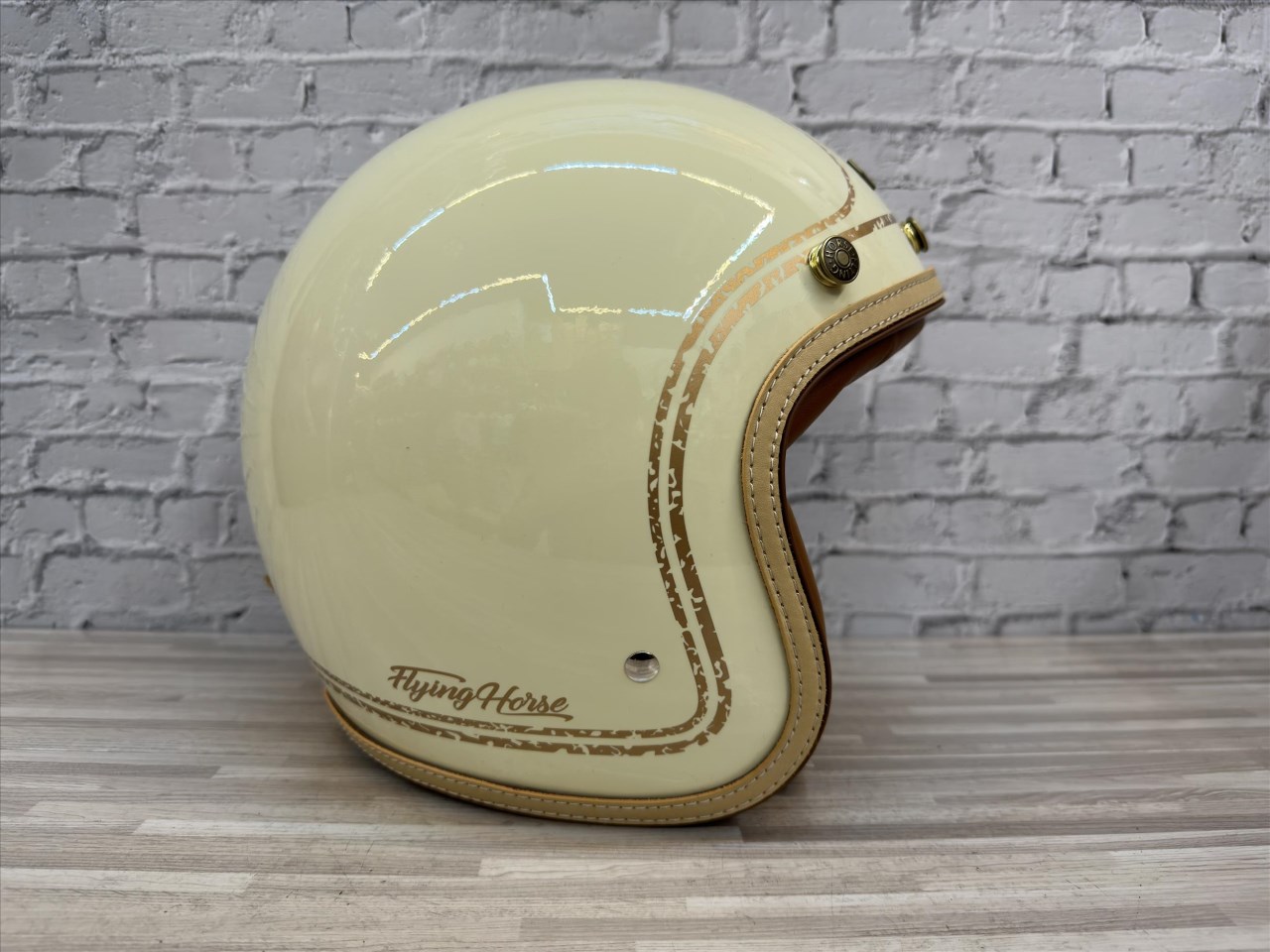 《遠古騎士》FLYING HORSE FH358 象牙白/金 艾菲爾 EIFFEL 復古安全帽 莫蘭迪色