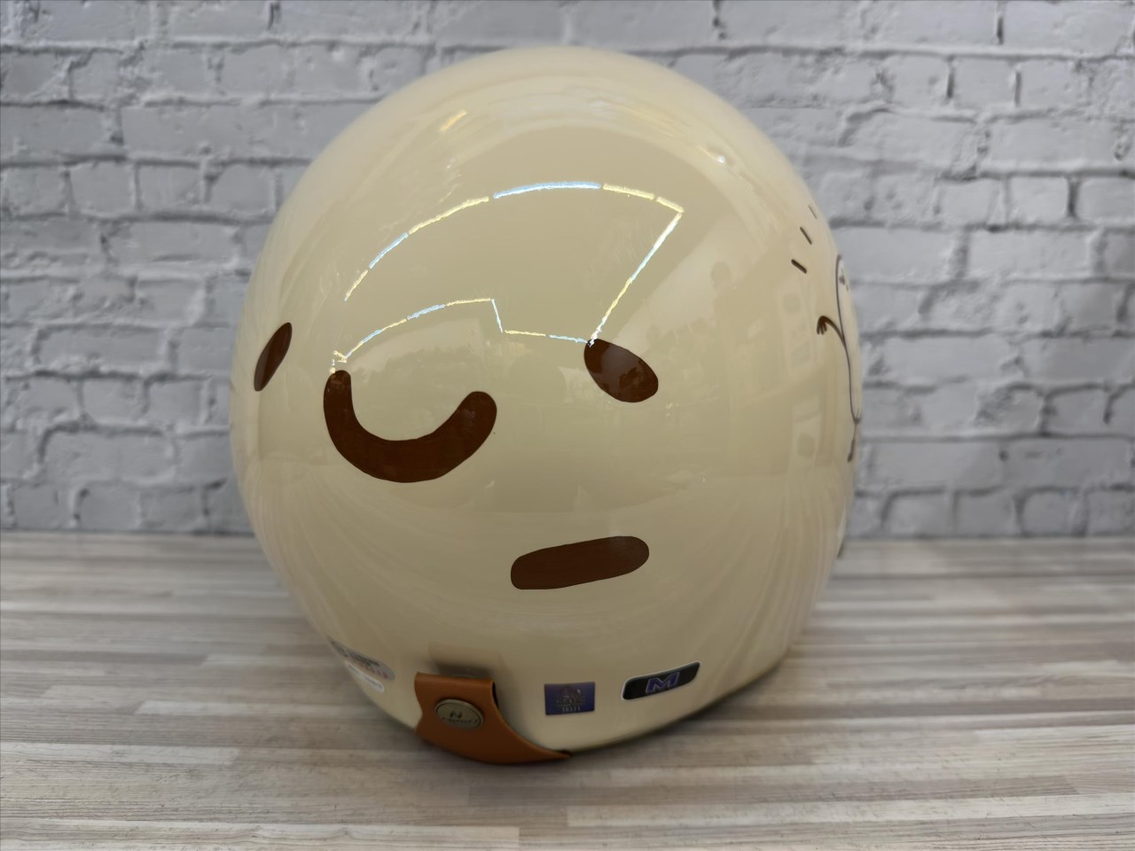 《遠古騎士》NIKKO N-401A 咻咻熊 咻熊家的鈴薯泥 奶茶 金色邊條 皮革內裡 復古帽