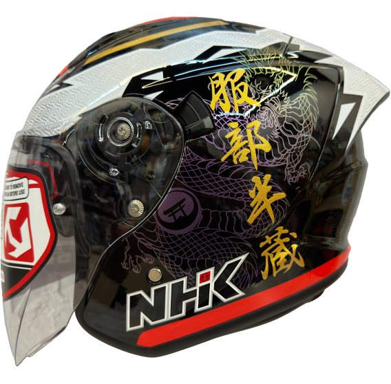 《遠古騎士》NHK S1 GP PRO 武士道 (MIHA) 內藏墨片半罩式安全帽 