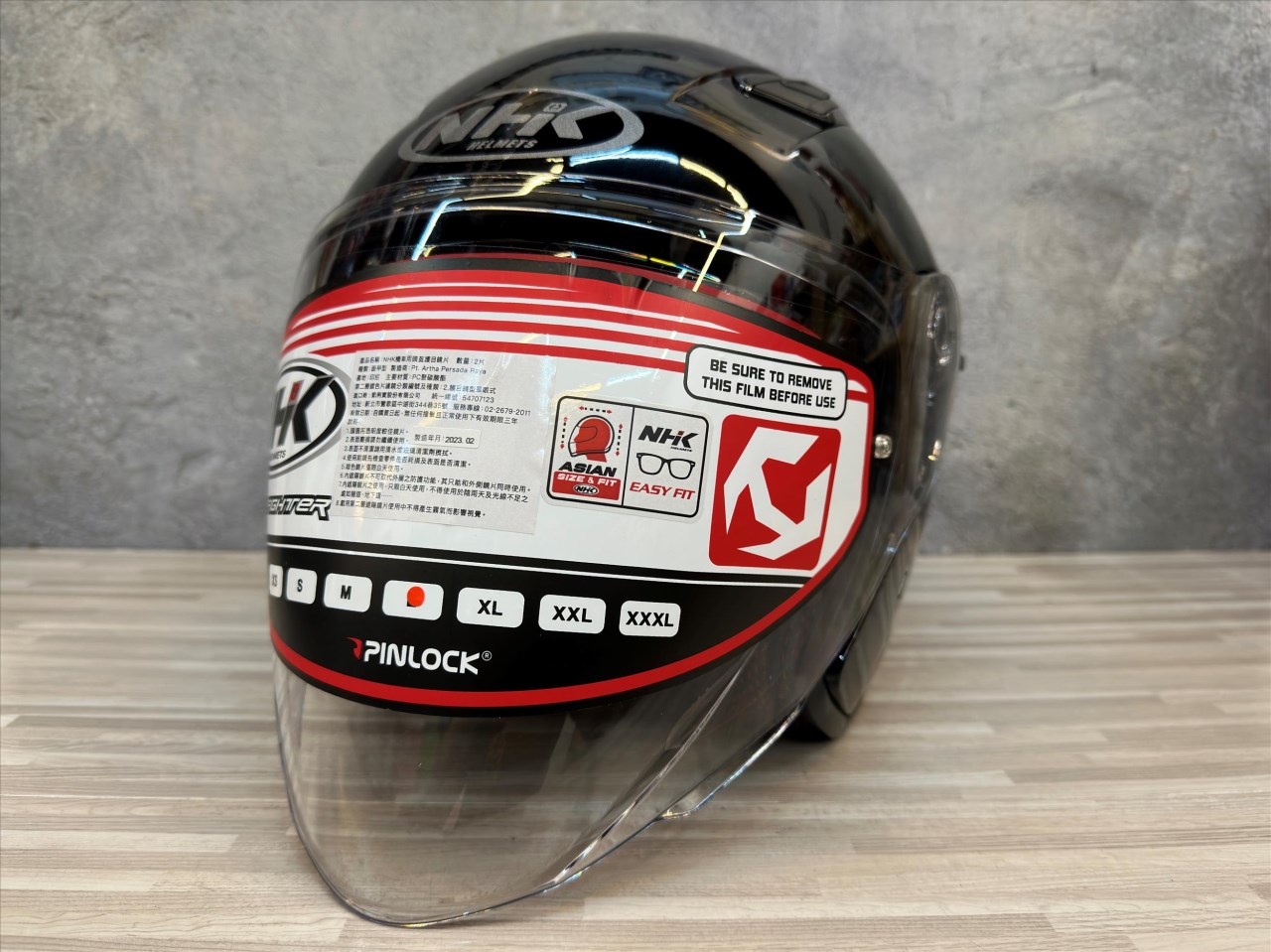 《遠古騎士》NHK S1 GP PRO 素色 亮黑 內藏墨片半罩式安全帽