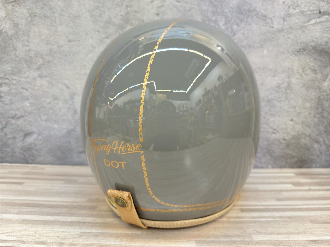 《遠古騎士》FLYING HORSE FH358 水泥灰/金 艾菲爾 EIFFEL 復古安全帽 莫蘭迪色