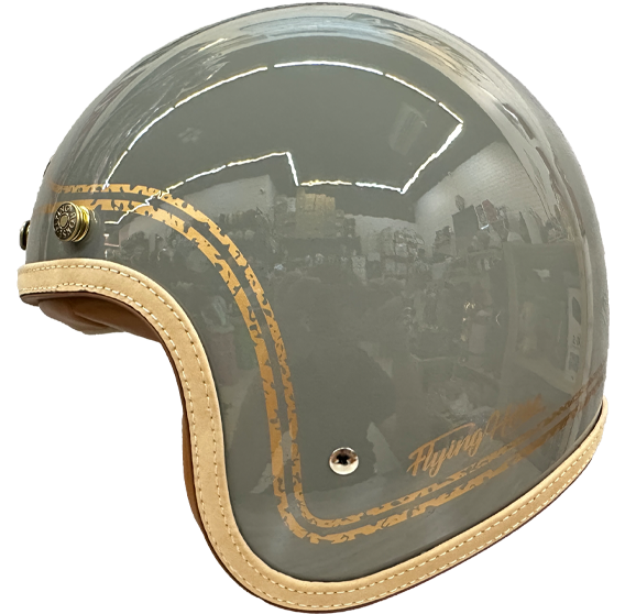《遠古騎士》FLYING HORSE FH358 水泥灰/金 艾菲爾 EIFFEL 復古安全帽 莫蘭迪色
