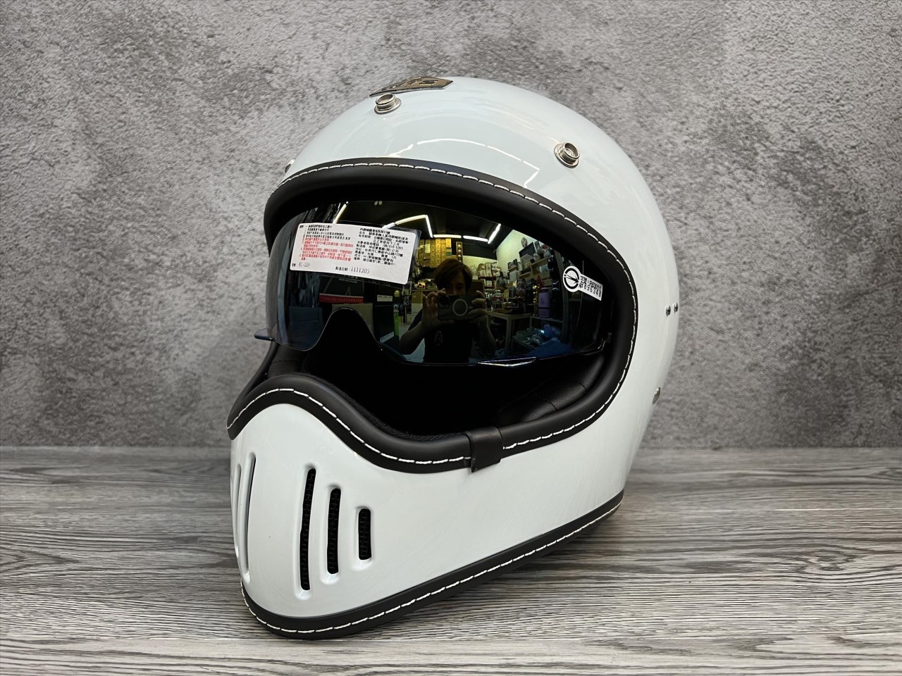 《遠古騎士》GP-5 728 復古山車帽 白色 復古全罩 安全帽 MTS 內鏡片