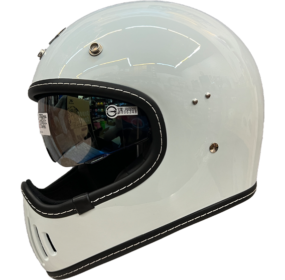 《遠古騎士》GP-5 728 復古山車帽 白色 復古全罩 安全帽 MTS 內鏡片