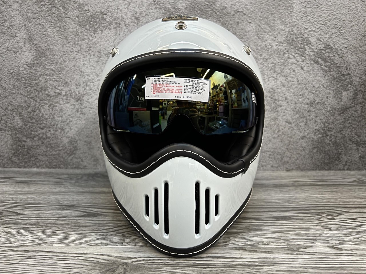 《遠古騎士》GP-5 728 復古山車帽 白色 復古全罩 安全帽 MTS 內鏡片