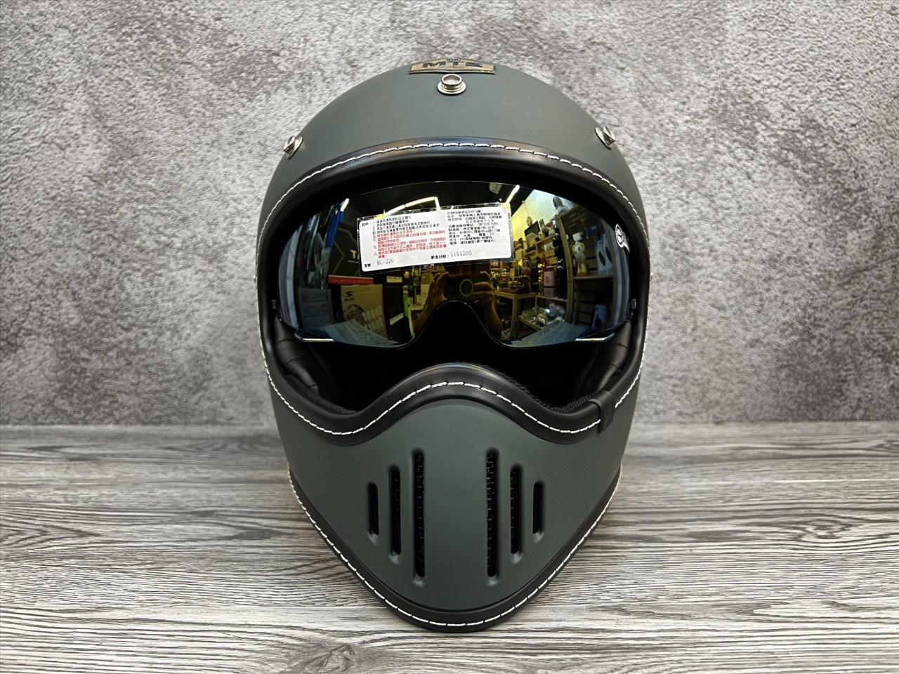 《遠古騎士》GP-5 728 復古山車帽 消光夜幕綠 復古全罩 安全帽 MTS 內鏡片
