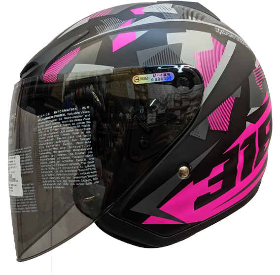 《遠古騎士》MING FENG MF-318 #A 消光粉紅 半罩 安全帽 3/4罩