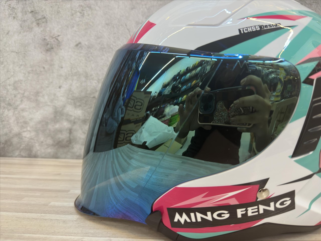 《遠古騎士》MING FENG MF-320 原廠多層膜湖水綠 鏡片 耐刮 抗UV 安全帽